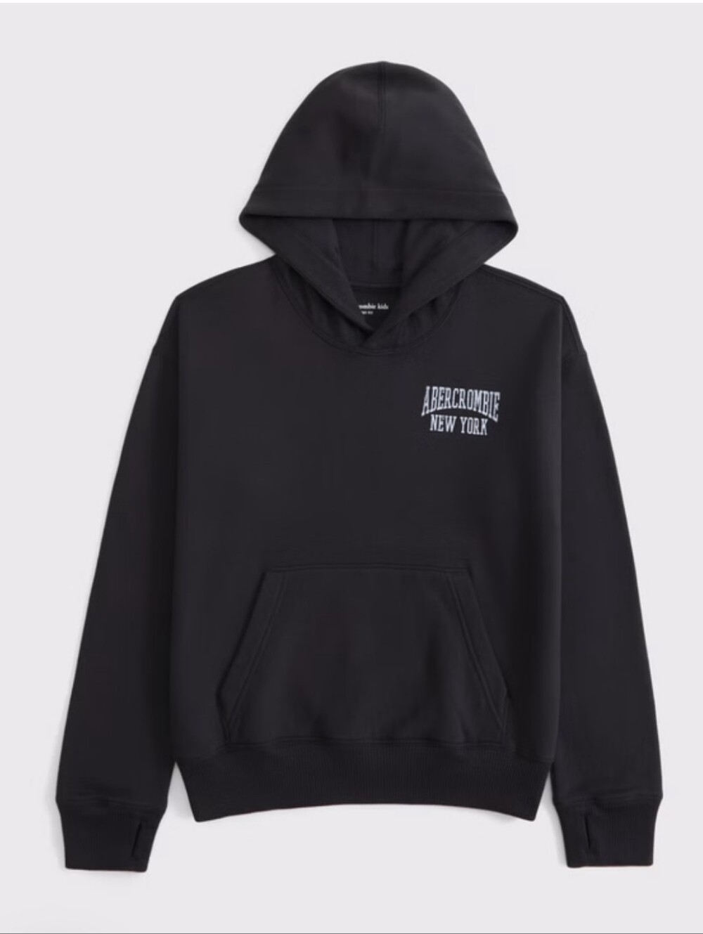 Abercrombie & Fitch Black Logo Hooded Sweatshirt boys 15/16